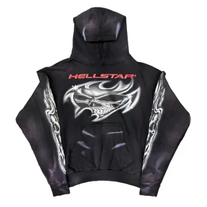 HELLSTAR AIRBRUSHED SKULL HOODIE BLACK