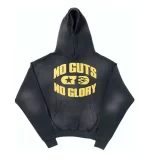 HELLSTAR NO GUTS NO GLORY FADED BLACK HOODIE