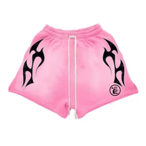 HELLSTAR PINK FLAME SWEAT SHORTS