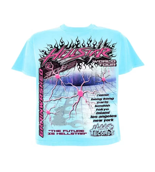 HELLSTAR STUDIOS NEURON TOUR LIGHT BLUE TEE