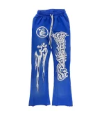 HELLSTAR STUDIOS RACER FLARE SWEATPANTS BLUE