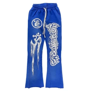 HELLSTAR STUDIOS RACER FLARE SWEATPANTS BLUE