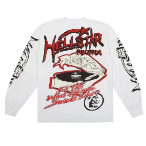 HELLSTAR STUDIOS RECORDS LONG SLEEVE LS TEE WHITE