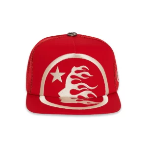 Red Hellstar Big Logo Trucker Snapback Hat