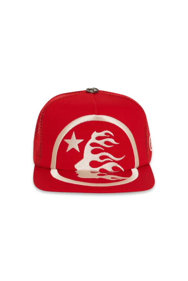 Red Hellstar Big Logo Trucker Snapback Hat